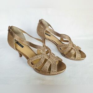 Alex Marie Shimmering Gold Heels